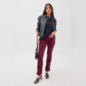 Urban Outfitters Vivica Velvet. Ruched Pants size 12 NWT